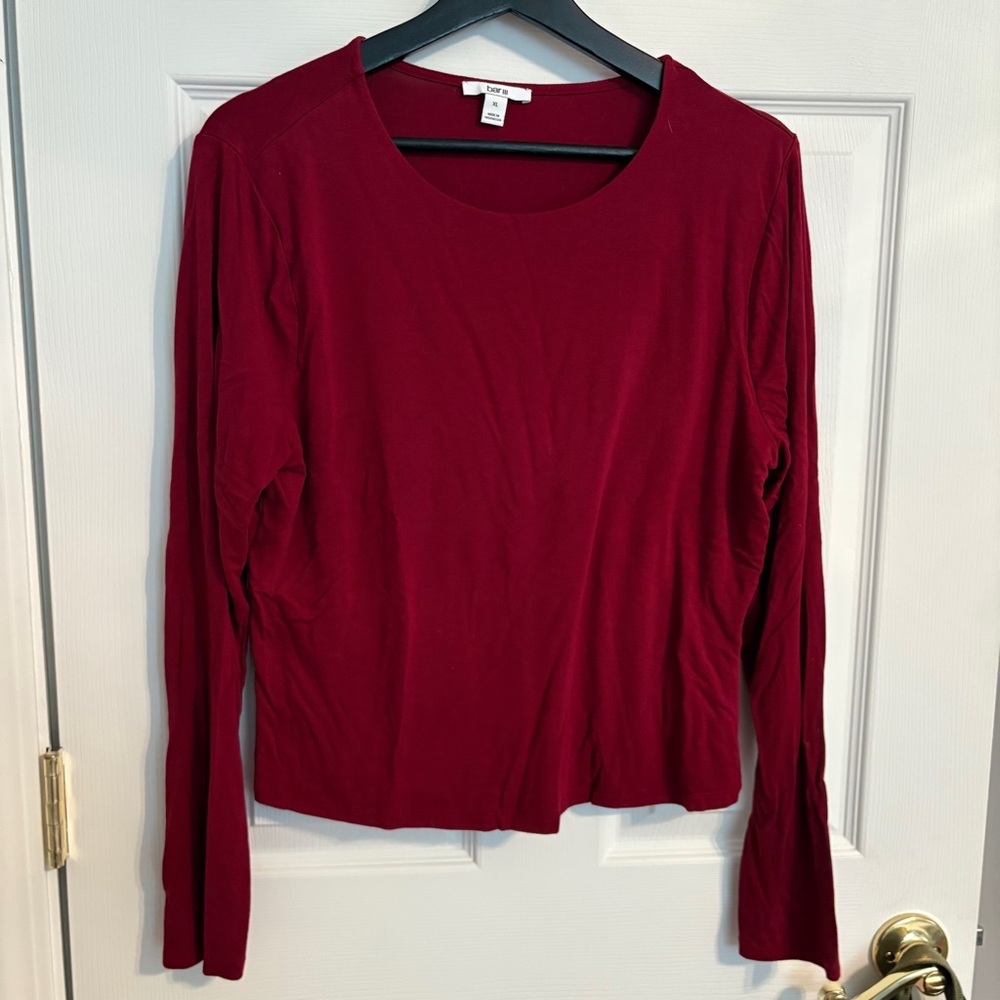Bar III Maroon Red Long Sleeve Top Size XL
